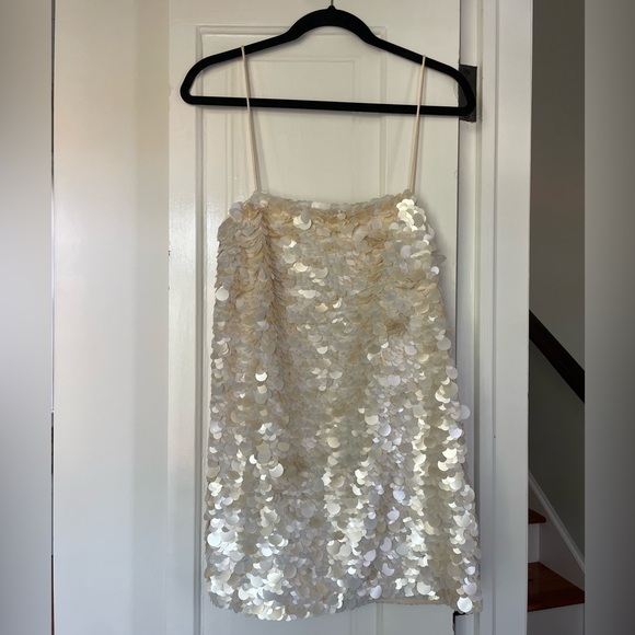 Retrofete Sequin Embellished Dress in Cream - Picture 1 of 7